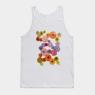 Watercolor Bubble Flowers Tank Top